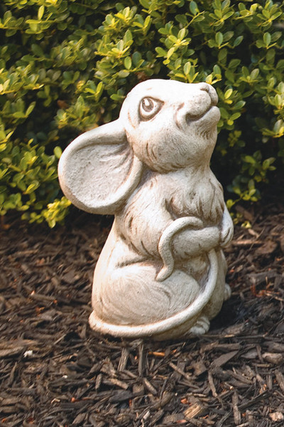 Rudy Mouse Cement Garden Statue Decorative Mice Smiling Humorous